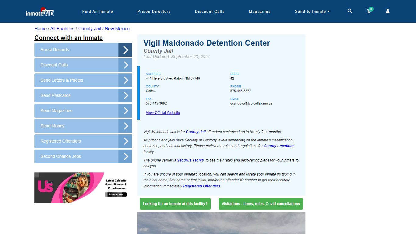 Vigil Maldonado Detention Center - Inmate Locator - Raton, NM