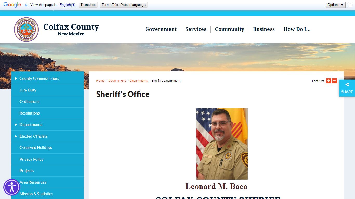 Sheriff's Office - Colfax County, New Mexico