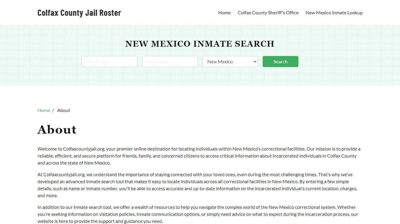 New Mexico Inmate Search - colfaxcountyjail.org
